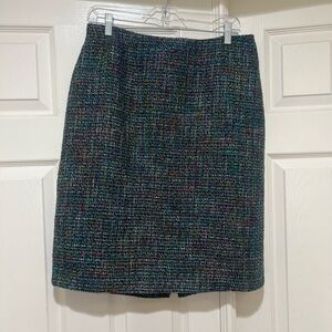 Coldwater Creek Tweed Skirt Women's‎ 12 Multi Color Rainbow Pencil Career Wear